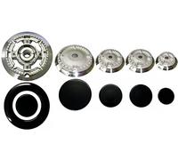 Smeg - Kit 5 bruciatori Sabaf completi di piattelli spartifiamma Lucidi 4 fuochi + tripla corona per cucina piano cottura 5 fuochi - Made in Italy - SM06