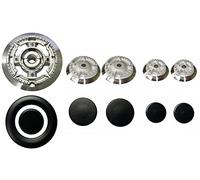 Smeg - Kit 5 bruciatori Sabaf completi di piattelli spartifiamma Opachi satinati 4 fuochi + tripla corona per cucina piano cottura 5 fuochi - Made in Italy - SM07/1