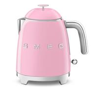 Smeg, Bollitore Elettrico Piccolo KLF05PKEU 0,8 L, Filtro Acciaio Inox, Autospegnimento di Sicurezza, Indicatore Livello Acqua, Base Antiscivolo e Avvolgicavo Integrato, Potenza 1400W, Rosa