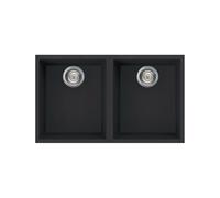 Smeg Lavandino Doppia Vasca Quadra VZUM3434N 76 Cm Nero