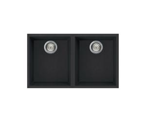 Smeg Lavandino Doppia Vasca Quadra VZUM3434N 76 Cm Nero