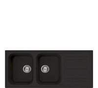 Smeg Lavello due vasche con gocciolatoio LZ116A2 finitura antracite da 116 cm