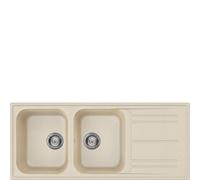 Smeg Lavello due vasche con gocciolatoio LZ116AV2 finitura avena da 116 cm