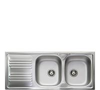 SMEG OMNI LYP116S LAVELLO 2 VASCHE GOCCIOLATOIO A SINISTRA INOX PRELUCIDO