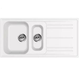 SMEG LZ102B LAVANDINO DOPPIA VASCA LAVELLO SINTETICO DA INCASSO BIANCO 100 cm