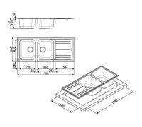 Smeg LZ116P lavello Lavello sottopiano Rettangolare Smeg