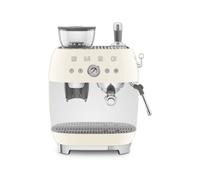 Smeg Macchina da Caffè Espresso Manuale con macinacaffè integrato 50's Style – Panna LUCIDO – EGF03CREU