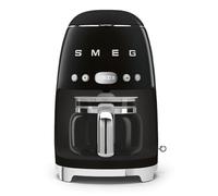 Smeg, Macchina da Caffè Filtro DCF02BLEU, Funzione Aroma e Autostart, Caraffa in Vetro Fino a 12 Tazze, 2 Livelli di Intensità, Modalità Keep Warm, 1050W, Nero