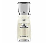 Smeg, Macinacaffè CGF11CREU, Livello di Macinatura Regolabile, 30 Step di Macinatura, Contenitore Chicchi Caffè da 350g, Quantità di macinatura regolabile, con Sistema Antistatico, 150W, Crema