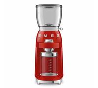 Smeg, Macinacaffè CGF11RDEU, Livello di Macinatura Regolabile, 30 Step di Macinatura, Contenitore Chicchi Caffè da 350g, Quantità di macinatura regolabile, con Sistema Antistatico, 150W, Rosso