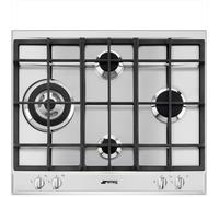 SMEG P261XGH PIANO COTTURA 60CM 4 FUOCHI A GAS GRIGLIE IN GHISA INOX - PROMO