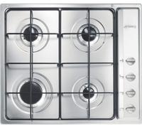 Smeg Piano Cottura 4 Fuochi a gas da Incasso Larghezza 60 cm colore Inox - S64S Serie Selezione