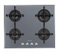 Smeg pv164s2 piano cottura 60cm, 4 fuochi, cristallo silver, estetica linea
