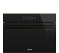 Smeg S Forno compatto combinato microonde Galileo Speedwave SO4606WM2PNR finitura vetro nero e rame da 60 cm