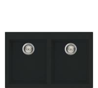 Smeg S Lavello a due vasche VZ3434N finitura nero da 79x50 cm - Sopratop