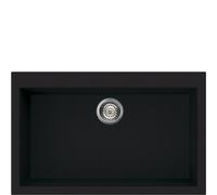 Smeg S Lavello una vasca VZ79N finitura nero da 79x50 cm - Sopratop