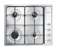 Smeg Piano cottura 4 Fuochi a gas da incasso Larghezza 60 cm colore Inox - S64S Serie Selezione