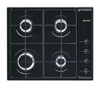Smeg S64SN piano cottura Nero Da incasso Gas 4 Fornello(i)