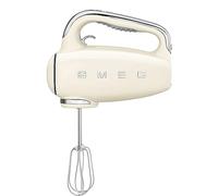 Smeg, Sbattitore Elettrico HMF01CREU, 9 Livelli di Velocità, Funzione Turbo, Sistema di Avvio Smooth Start, 4 Fruste, 2 Ganci Impastatori e Avvolgicavo in Dotazione, 250W, Crema