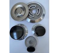 SMEG serie bruciatori in alluminio + spartifiamma tripla corona ottone cromata