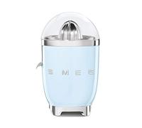 Smeg, Spremiagrumi Elettrico CJF01PBEU, Spremitura a Pressione Manuale, Beccuccio Antigoccia e Cono Universale, Base Antiscivolo, Avvolgicavo Integrato, 70W, Azzurro Pastello