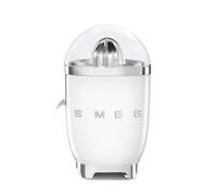 Smeg, Spremiagrumi Elettrico CJF01WHEU, Spremitura a Pressione Manuale, Beccuccio Antigoccia e Cono Universale, Base Antiscivolo, Avvolgicavo Integrato, 70W, Bianco