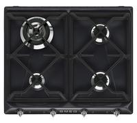 SMEG SR964NGH PIANO COTTURA GAS 4 FUOCHI LINEA DESIGN VICTORIA 60CM NERO