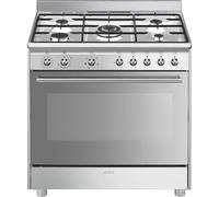 SMEG Cucina 90x60 cm, Estetica Classica, Serie Concerto, Piano cottura a gas, Forno termoventilato - SX91GM