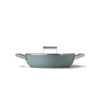 Smeg Tegame antiaderente 2 manici con coperchio, 50's style, ø 28 cm, verde smeraldo Tegame antiaderente 2 manici con coperchio, 50's style, ø 28 cm, verde smeraldo