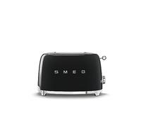 Smeg, Tostapane 2x2 TSF01BLEU, 2 Scomparti da 36mm, 6 Livelli di Doratura, Funzione Riscaldamento, Scongelamento e Bagel, Espulsione Automatica del Pane, Cassetto Raccoglibriciole, 950W, Nero