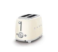 Smeg, Tostapane 2x2 TSF01CREU, 2 Scomparti da 36mm, 6 Livelli di Doratura, Funzione Riscaldamento, Scongelamento e Bagel, Espulsione Automatica del Pane, Cassetto Raccoglibriciole, 950W, Crema