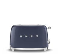 Smeg, Tostapane 2x2 TSF01NBEU, 2 Scomparti da 36mm, 6 Livelli di Doratura, Funzione Riscaldamento, Scongelamento e Bagel, Espulsione Automatica del Pane, Cassetto Raccoglibriciole, 950W, Navy Blue