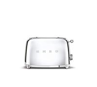 Smeg, Tostapane 2x2 TSF01SSEU, 2 Scomparti da 36mm, 6 Livelli di Doratura, Funzione Riscaldamento, Scongelamento e Bagel, Espulsione Automatica del Pane, Cassetto Raccoglibriciole, 950W, Acciaio
