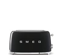Smeg, Tostapane 2x4 TSF02BLEU, 2 Scomparti da 36mm, 6 Livelli di Doratura, Funzione Riscaldamento, Scongelamento e Bagel, Espulsione Automatica del Pane, Cassetto Raccoglibriciole, 1500W, Nero