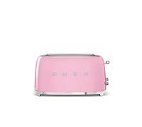 Smeg, Tostapane 2x4 TSF02PKEU, 2 Scomparti da 36mm, 6 Livelli di Doratura, Funzione Riscaldamento, Scongelamento e Bagel, Espulsione Automatica del Pane, Cassetto Raccoglibriciole, 1500W, Rosa