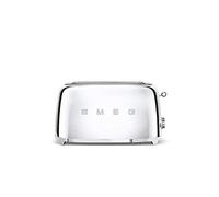 Smeg, Tostapane 2x4 TSF02SSEU, 2 Scomparti da 36mm, 6 Livelli di Doratura, Funzione Riscaldamento, Scongelamento e Bagel, Espulsione Automatica del Pane, Cassetto Raccoglibriciole, 1500W, Acciaio