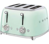 Smeg, tostapane 4x4 tsf03pgeu, 4 scomparti da 36mm, 6 livelli di doratura, funzione riscaldamento, scongelamento e bagel, espulsione automatica pane, 2 cassetti raccoglibriciole, 2000w, verde pastello