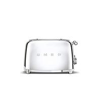 Smeg, Tostapane 4x4 TSF03SSEU, 4 Scomparti da 36mm, 6 Livelli di Doratura, Funzione Riscaldamento, Scongelamento e Bagel, Espulsione Automatica del Pane, 2 Cassetti Raccoglibriciole, 2000W, Acciaio