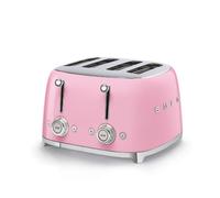 Smeg, Tostapane 4x4 TSF03PKEU, 4 Scomparti da 36mm, 6 Livelli di Doratura, Funzione Riscaldamento, Scongelamento e Bagel, Espulsione Automatica del Pane, 2 Cassetti Raccoglibriciole, 2000W, Rosa