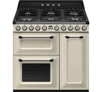 Smeg S Cucina TR93P con tre forni e piano cottura gas finitura panna da 90x60 cm
