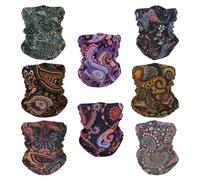 SMEHCF 4 Bandane Multiuso Donna e Uomo Fascia Capelli Passamontagna Sciarpa Mezza Maschera Airsoft Paintball Ghetta Collo Traspirante Lavabile Fiore Di Anacardio Colori Freddi Colori Caldi