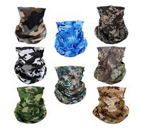 SMEHCF 8 Bandane Multiuso Donna Uomo Fascia capelli Passamontagna Capelli Sciarpa testa Mezza maschera Ghette il collo Traspirante Lavabile Marrone Blu Verde Nero Bianco Digitale