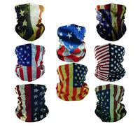 SMEHCF 8 Bandane Multiuso Donna Uomo Fascia Capelli Passamontagna Capelli Sciarpa Testa Mezza Maschera Ghette Collo Traspirante Lavabile Retro Bandiera degli Stati Uniti