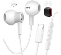 Smei In Ear Cuffie USB C per Samsung S26 Ultra S25 S24 S23 A56 A16, Microfono e Controllo Volume, Design Magnetico, Auricolari con Filo per iPhone 17 16 15, Cuffiette per Google per Xiaomi Bianco