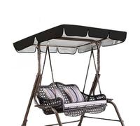 SMELEDFCFK 2-3 Posti Copertura Superiore per Dondolo da Giardino, Tettuccio per Dondolo Impermeabile, Copertura per Dondolo Hollywood in Tessuto Oxford(Black,249x185cm/98x73in)