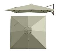 SMELEDFCFK 2.5×2.5m 3×3 Copertura di Ricambio per Ombrellone Decentrato Telo di Ricambio per Ombrellone Quadrato Telo per Ombrellone 8 Stecche Anti-UV/Impermeabile(Light Khaki,250x250cm(8'x8'))