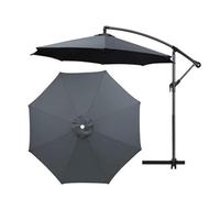 SMELEDFCFK 200cm-400cm Telo di Ricambio per Ombrellone Copertura di Ricambio per Ombrellone da Giardino Rotondo Tessuto di Ricambio per Ombrellone 6 Costole 8 Costole(Grey,2.7m(9FT)/8-Ribs)