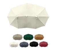 SMELEDFCFK Copertura di Ricambio per Ombrellone da Esterno Doppio Telo di Ricambio per Ombrellone 460cm Baldacchino di Ricambio per Ombrellone 12 Stecche(Beige)