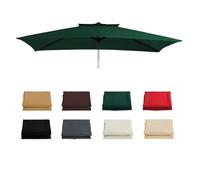 SMELEDFCFK Copertura di Ricambio per Ombrellone da Giardino 3×2m Telo di Ricambio per Ombrellone Rettangolare Baldacchino per Ombrellone da Tavolo 6 Costole(Khaki)