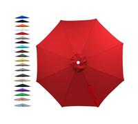 SMELEDFCFK Copertura di Ricambio per Ombrellone da Giardino Telo di Ricambio per Ombrellone 6/8 Stecche Tessuto di Ricambio per Ombrellone 2m Baldacchino(Red,2.5m/8.2FT(6-Ribs))